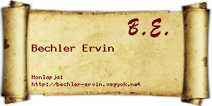 Bechler Ervin névjegykártya